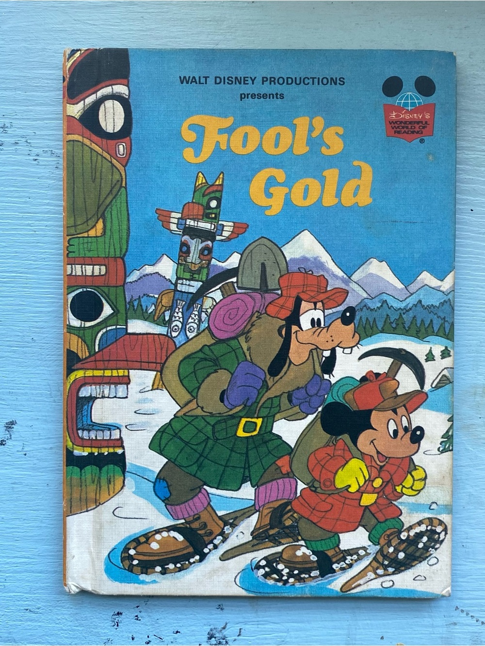 Walt Disney "Fool's Gold" Vintage Storybook - Mickey & Goofy Snow Adventure